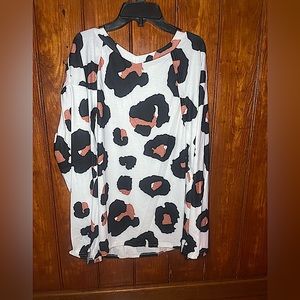 Animal Print Long Sleeve Blouse Large!